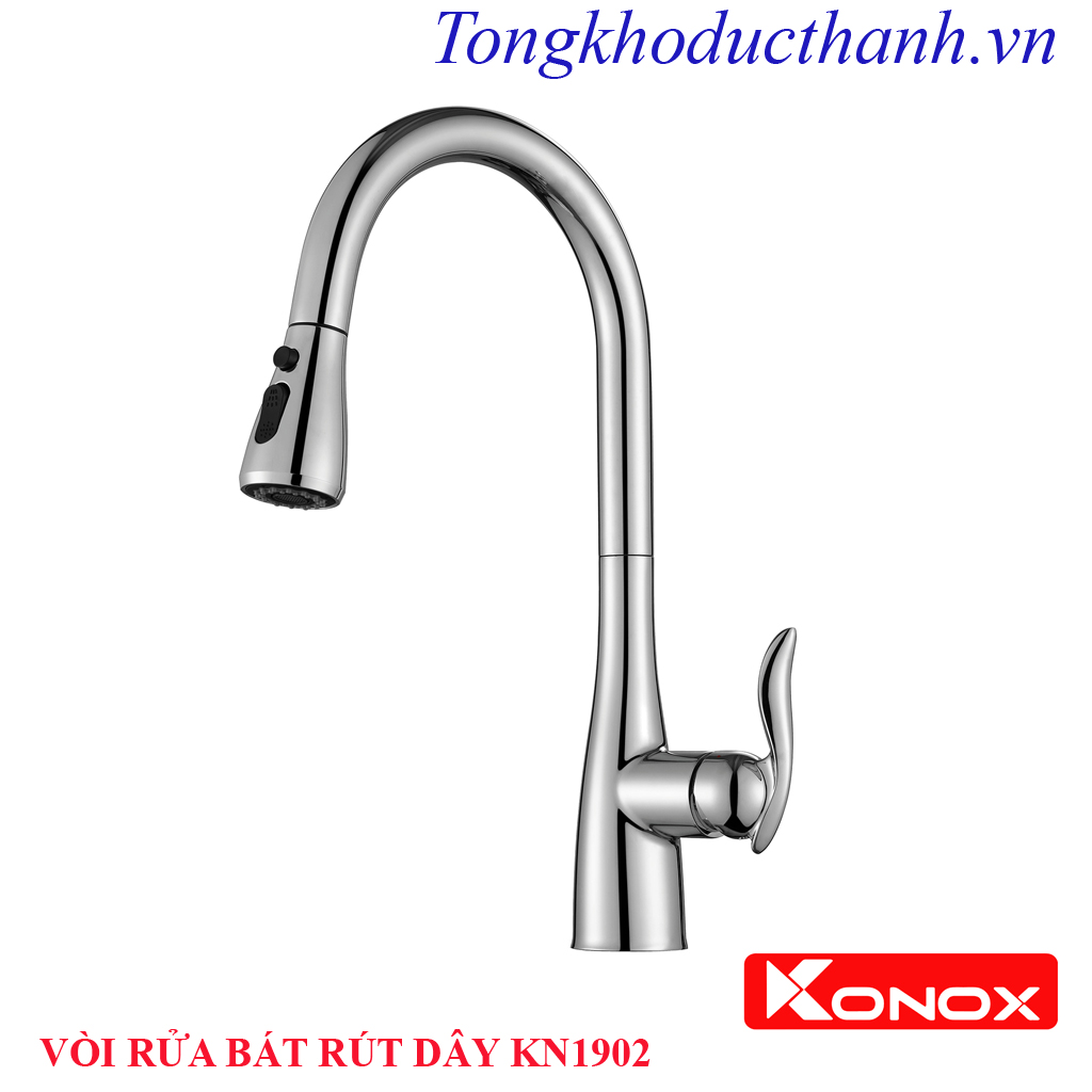 1902 VÒI RỬA BÁT konox RÚT DÂY KN1902 - Ảnh 1