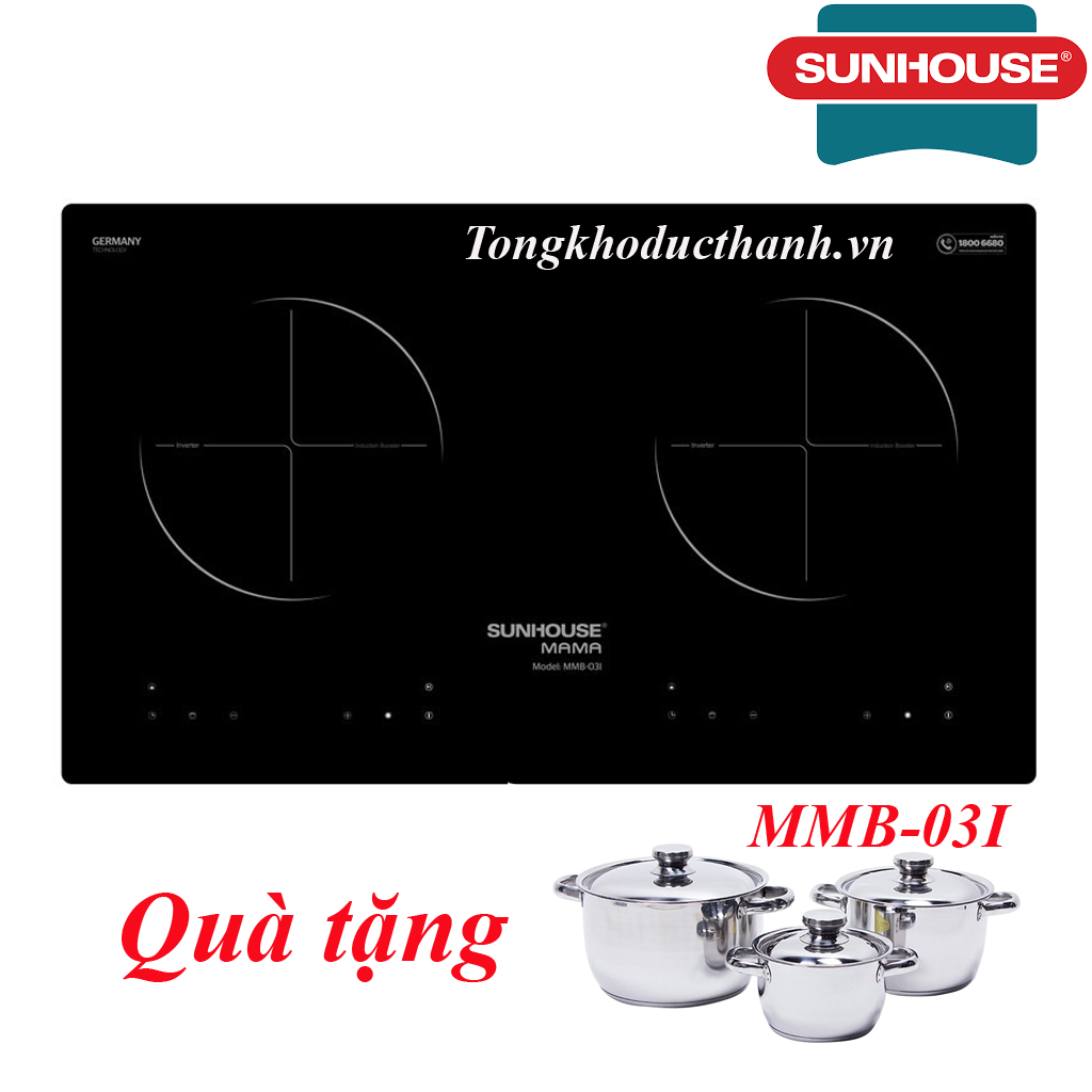 03i Bếp đôi điện từ SUNHOUSE MAMA MMB-02I - Ảnh 1