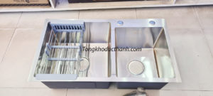 Combo VC-12: Chậu rửa bát Korea 7843, Vòi Roslerer 802, giá úp bát, vòi bơm nước rửa bát - Ảnh 2