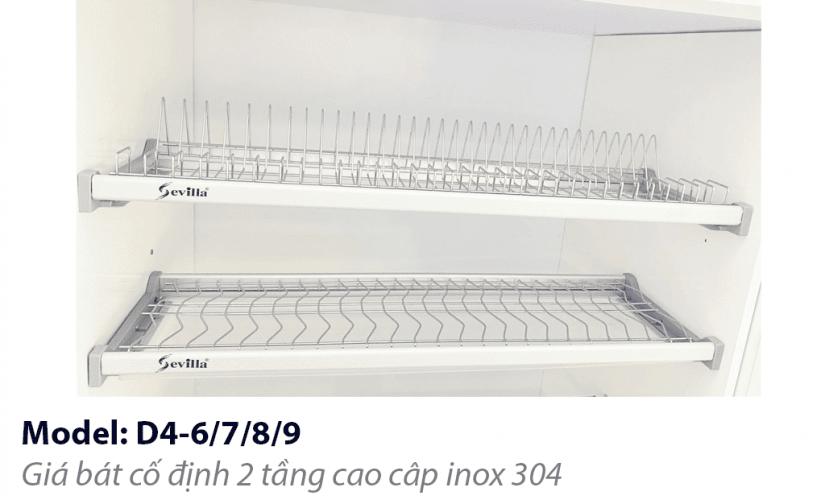 Giá bát đĩa cố định inox 304 Sevilla SV-D4-6/7/8/9