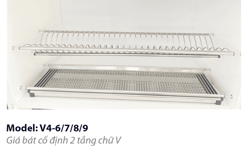 Giá bát đĩa cố định inox 304 chữ V Sevilla SV-V4-6/7/8/9 (Sao chép)