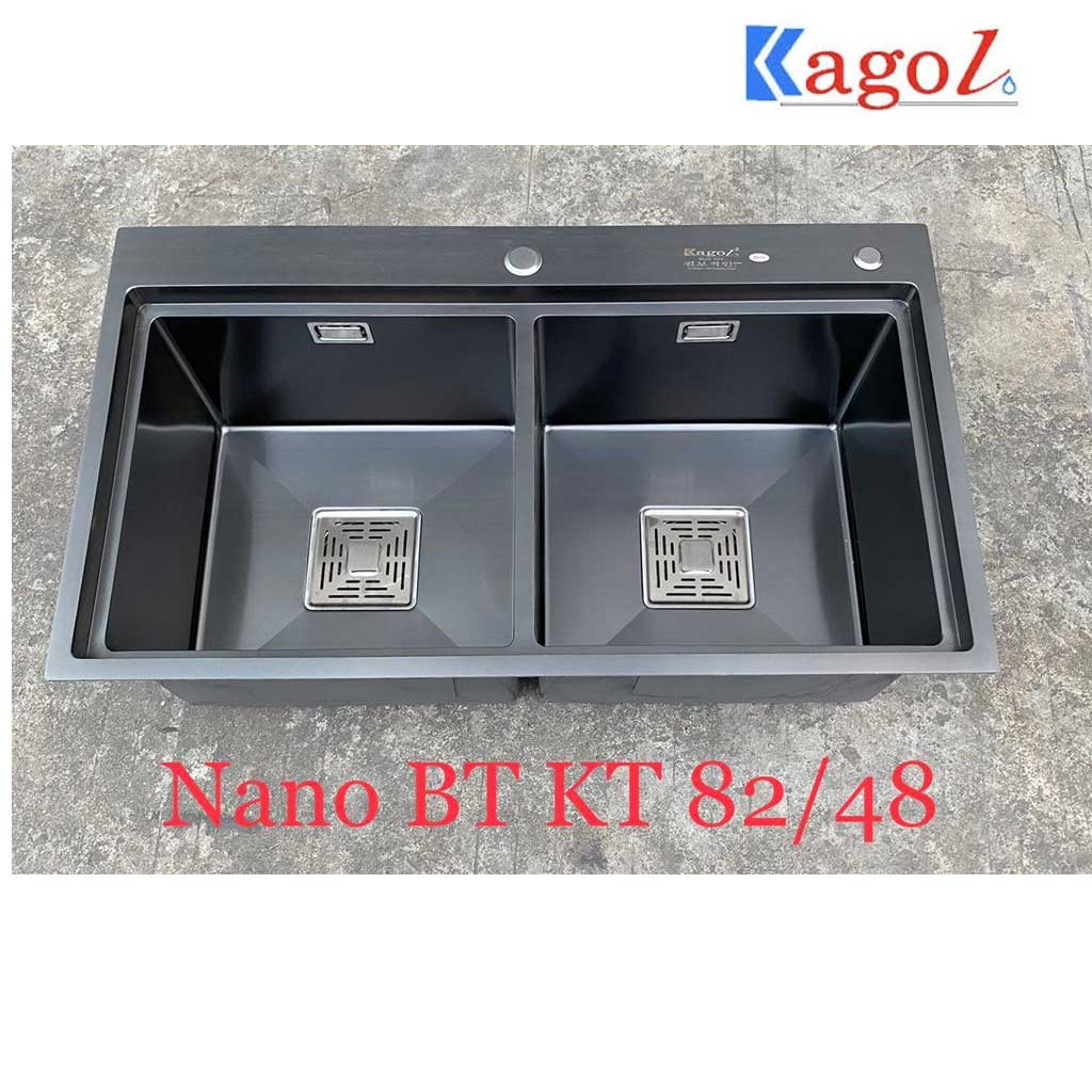 8248 Chậu rửa nano đen Kagol HND8248BT cân - Ảnh 1