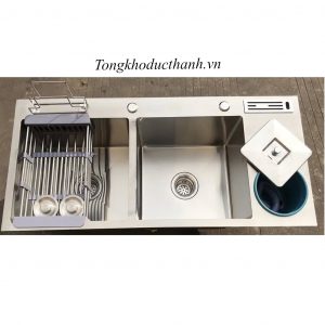 Chậu-rửa-inox-304-Kagol-K10045-304-bàn-chờ-dao-thớt,-hố-rác