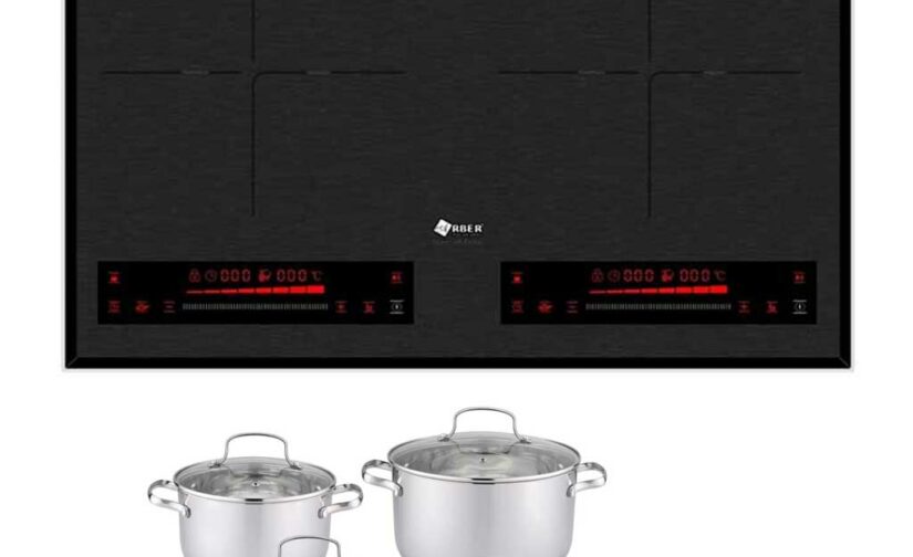 Bếp 2 từ Arber ABEI604 bo viền nhôm