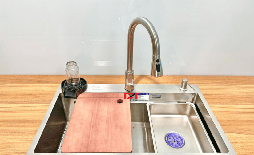 Combo bộ chậu 1 hố Roslerer RL04-7545 NEW  và vòi rút  ( Inox 304)