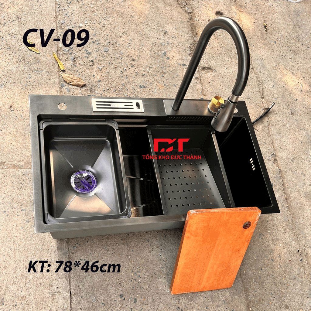 cv09 Combo CV 09 Chậu rửa bát Kobesi 7846 nano kèm vòi thác - Ảnh 1