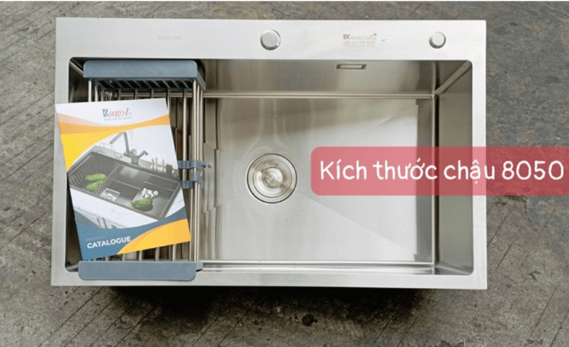 Chậu rửa bát đơn Kagol K8050-304 (80 x 50 cm)