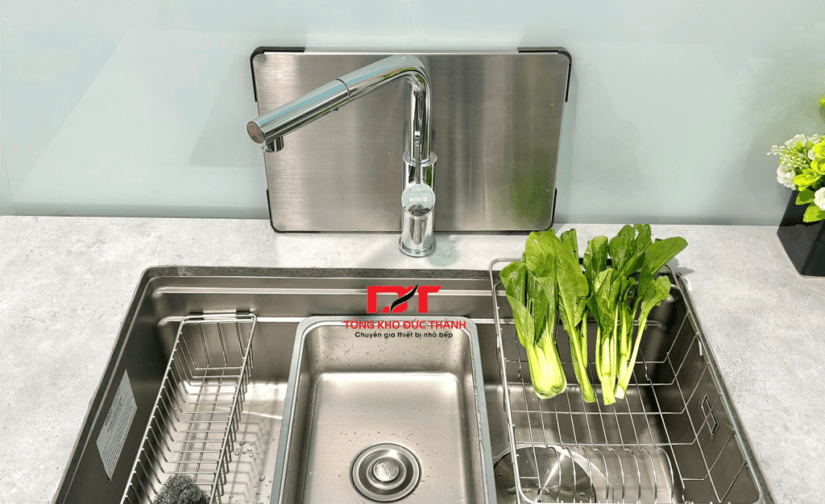 Bộ Combo Chậu rửa bát đơn âm Gento GT04-7645 - chống xước, chống bám bẩn và Vòi rút