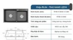 Bộ Combo Chậu Roslerer RL04-7843 nano lệch và Vòi Roslerer RL 866Greey - Ảnh 2
