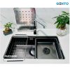 Bộ Combo Chậu rửa bát đơn âm Gento GT04-7843 Nano - chống xước, chống bám bẩn và Vòi rút