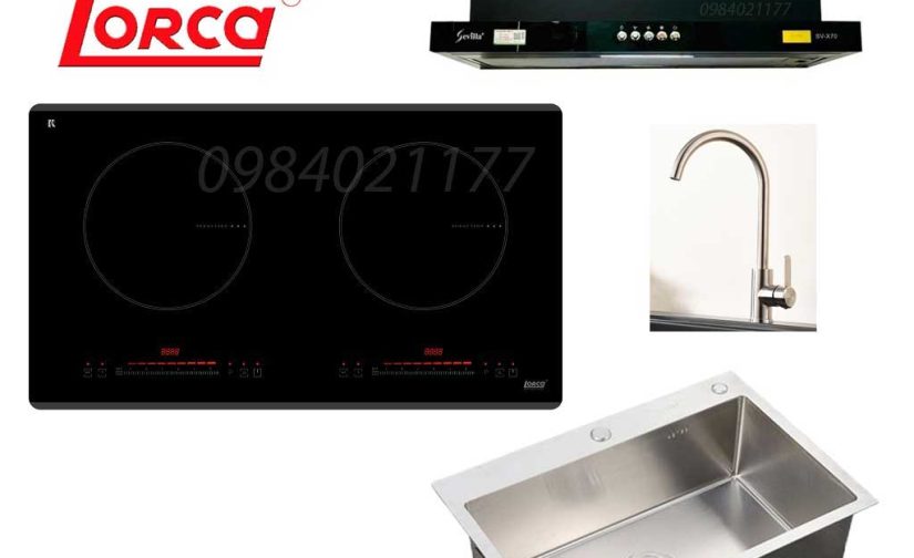 Combo Bếp từ Lorca  hút mùi, chậu, vòi