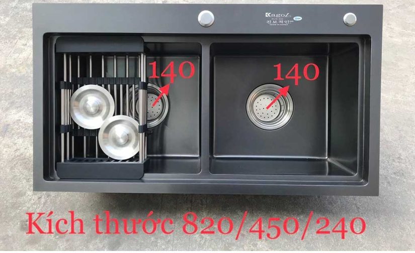 Chậu rửa nano đen Kagol KND8245BT cân