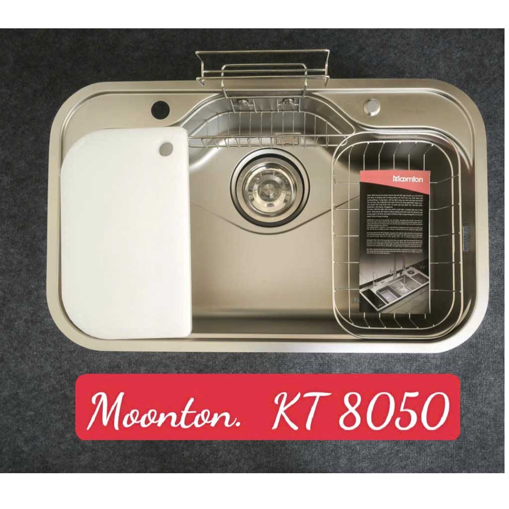8050 Chậu rửa bát Moomton M8050 inox SUS304 vân sần chống xước - Ảnh 1