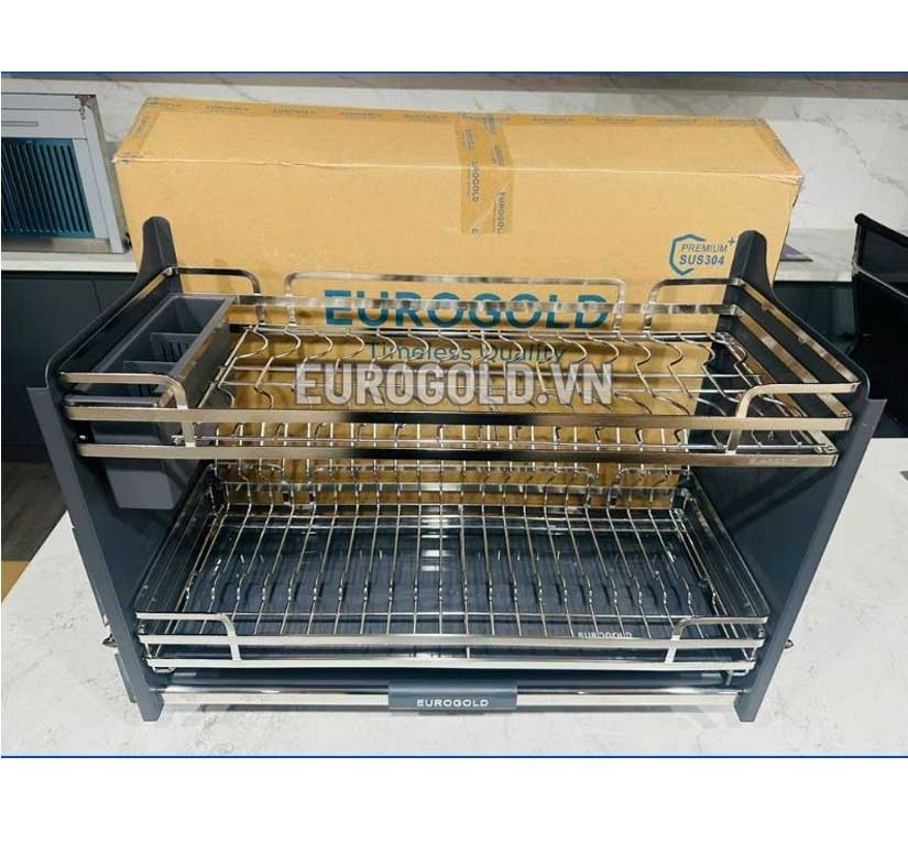 gia-nang-ha Giá bát nâng hạ Eurogold Inox 304 khung màu trắng EVI160/170/180/190G(EVI960/970/980/990G) - Ảnh 1
