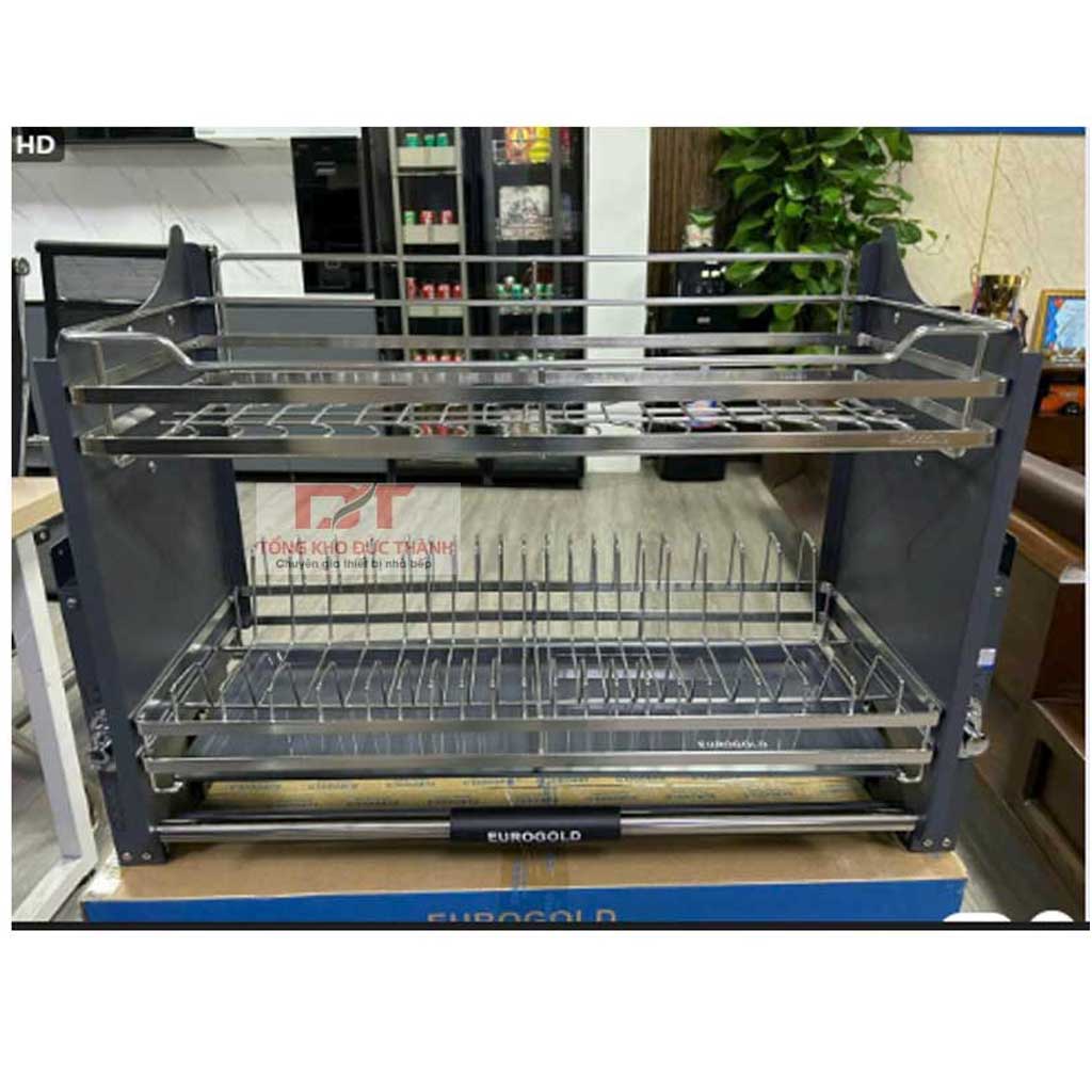 gia-nang-ha-Eurogold Giá bát đĩa nâng hạ Eurogold inox 304 nan dẹt khung màu ghi EUI304160/170/180/190 (EUT9160/170/180/19VX) - Ảnh 1