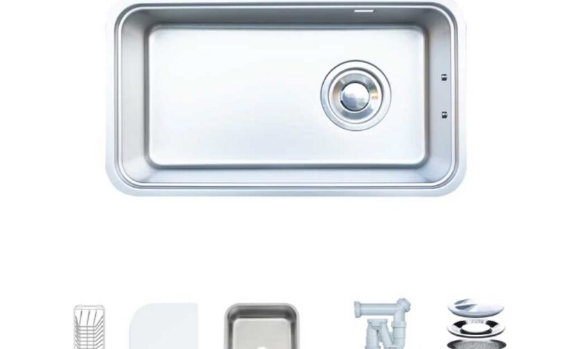 Chậu rửa bát 1 hố Nobinox Nova A283M vân đá- tặng vòi