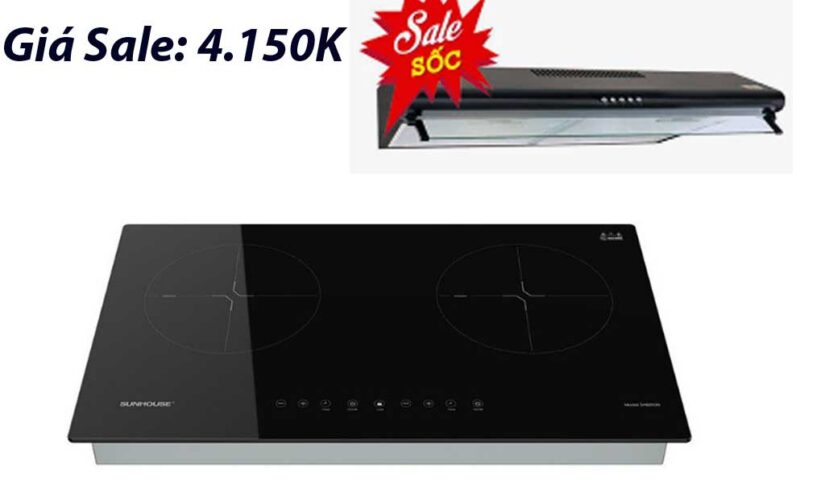 Combo Bếp từ, Hút mùi Sunhouse
