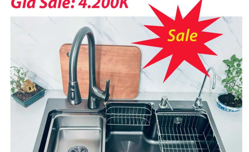 Combo Chậu rửa Nano cao cấp Gento và vòi rút 3 chế độ