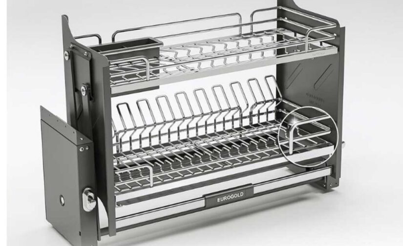 Giá bát đĩa nâng hạ inox 304 nan Oval EPV9070Pro (EPO9370LX)70cm