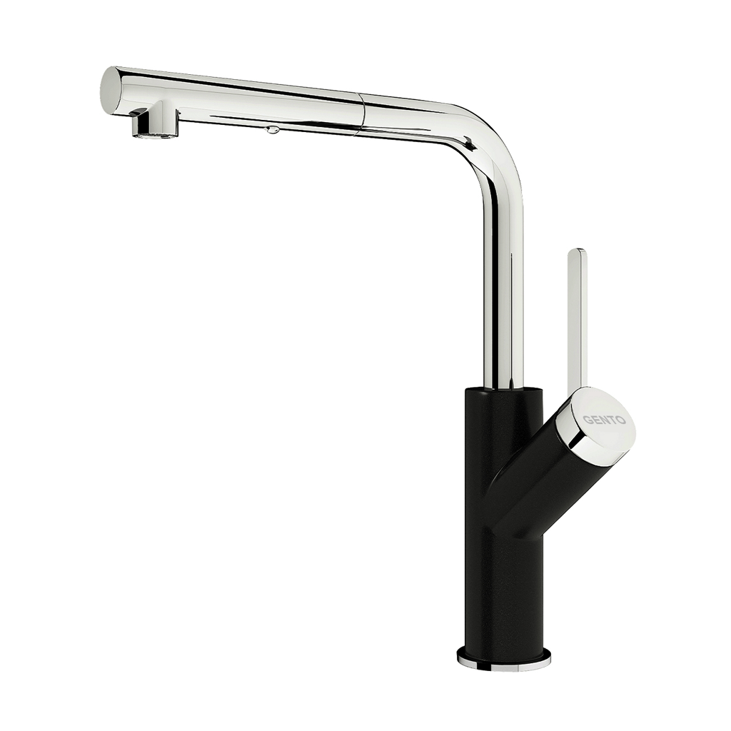 204-black Vòi rửa nóng lạnh dây rút Gento GT-204 new Black - Ảnh 1