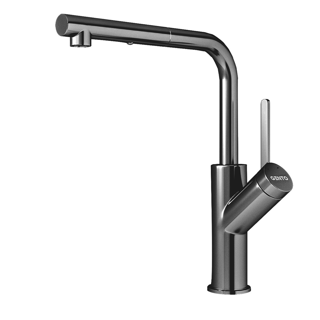 205-niken Vòi rửa nóng lạnh dây rút Gento GT-205 Niken - Ảnh 1