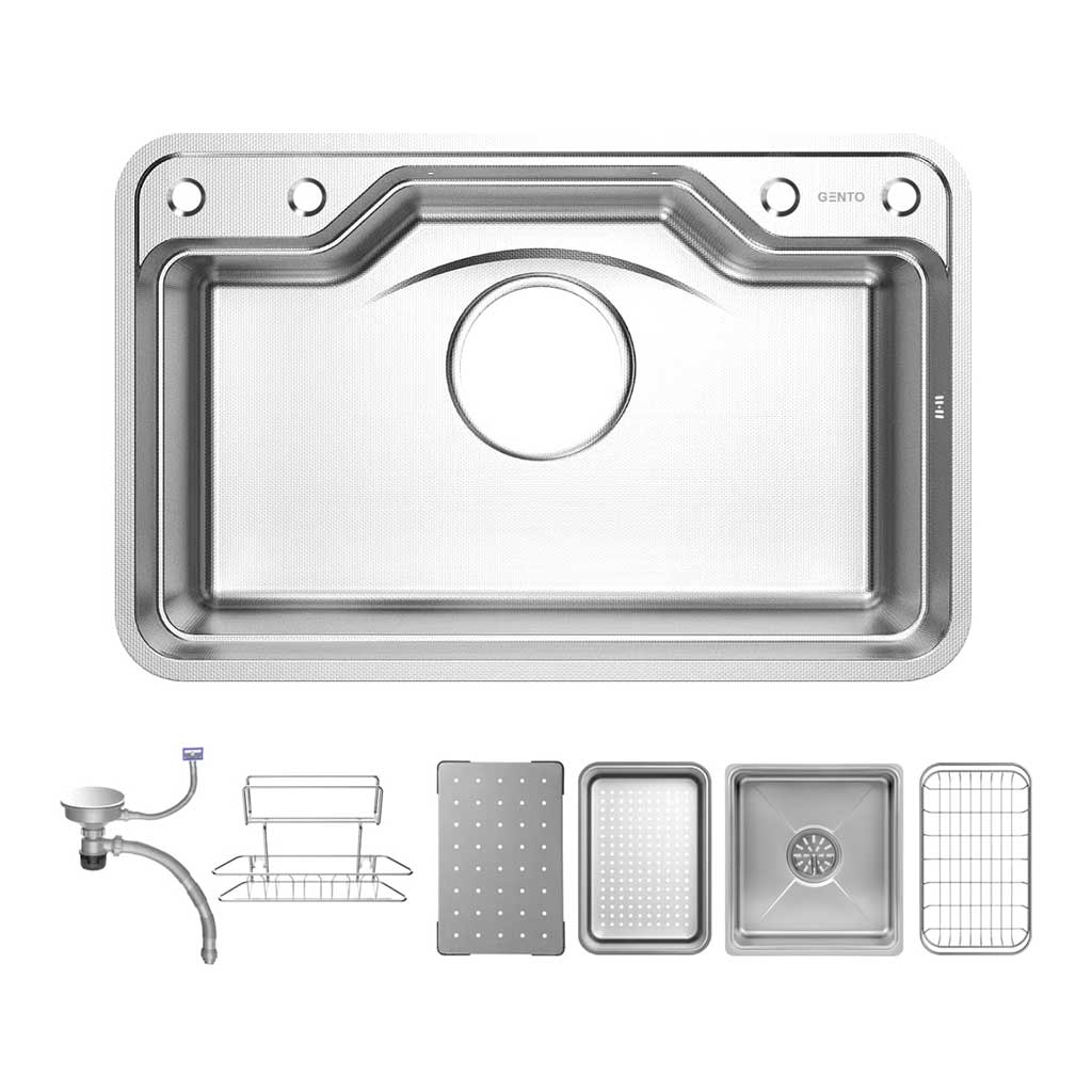 7848 Chậu Rửa Bát Inox Chống Xước GENTO: GT04 – 7848 Smart tặng vòi rút - Ảnh 1