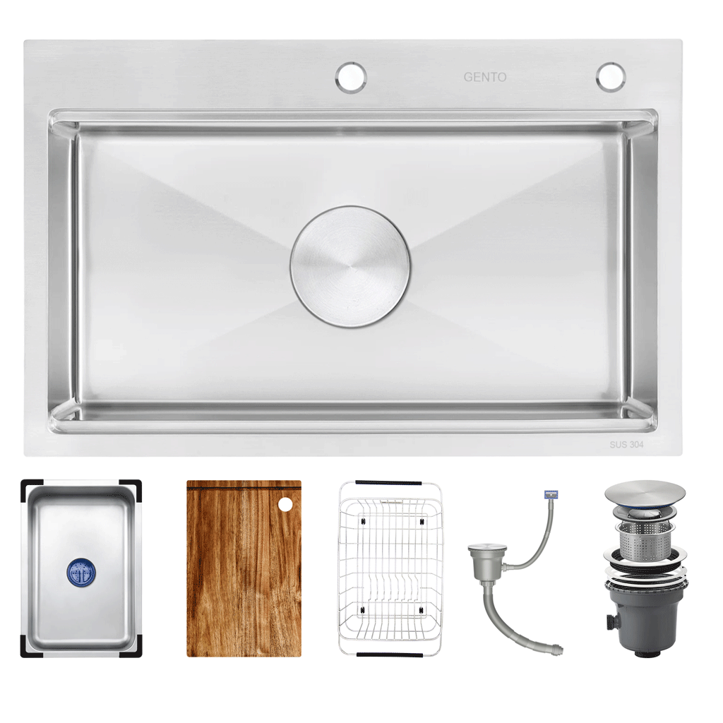 8050 Chậu rửa 2 hố Gento GT04-8050 inox 304 - Ảnh 1