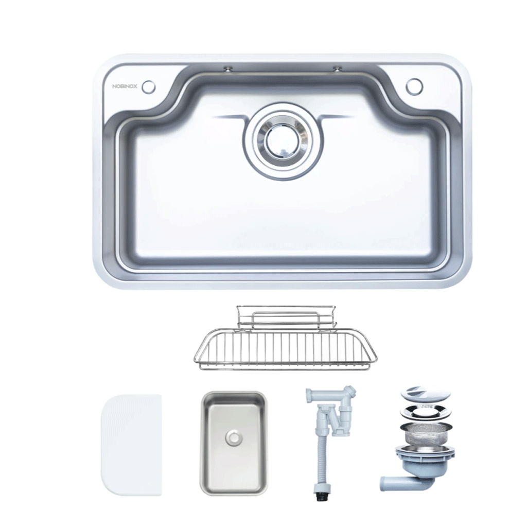 NOBINOX-LIRA-NJ580D-1 Chậu rửa bát 1 hố NOBINOX LIRA NJ580D - Ảnh 1