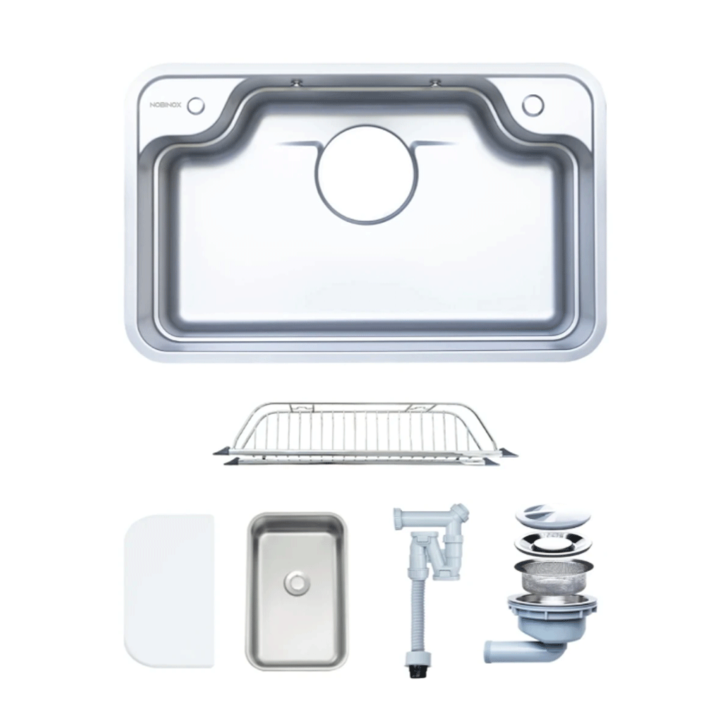 NOBINOX-LIRA-NJ588D-1 Chậu rửa bát 1 hố NOBINOX LIRA NJ588D - Ảnh 1